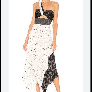 Elegant Black and White Polka Dot Dress